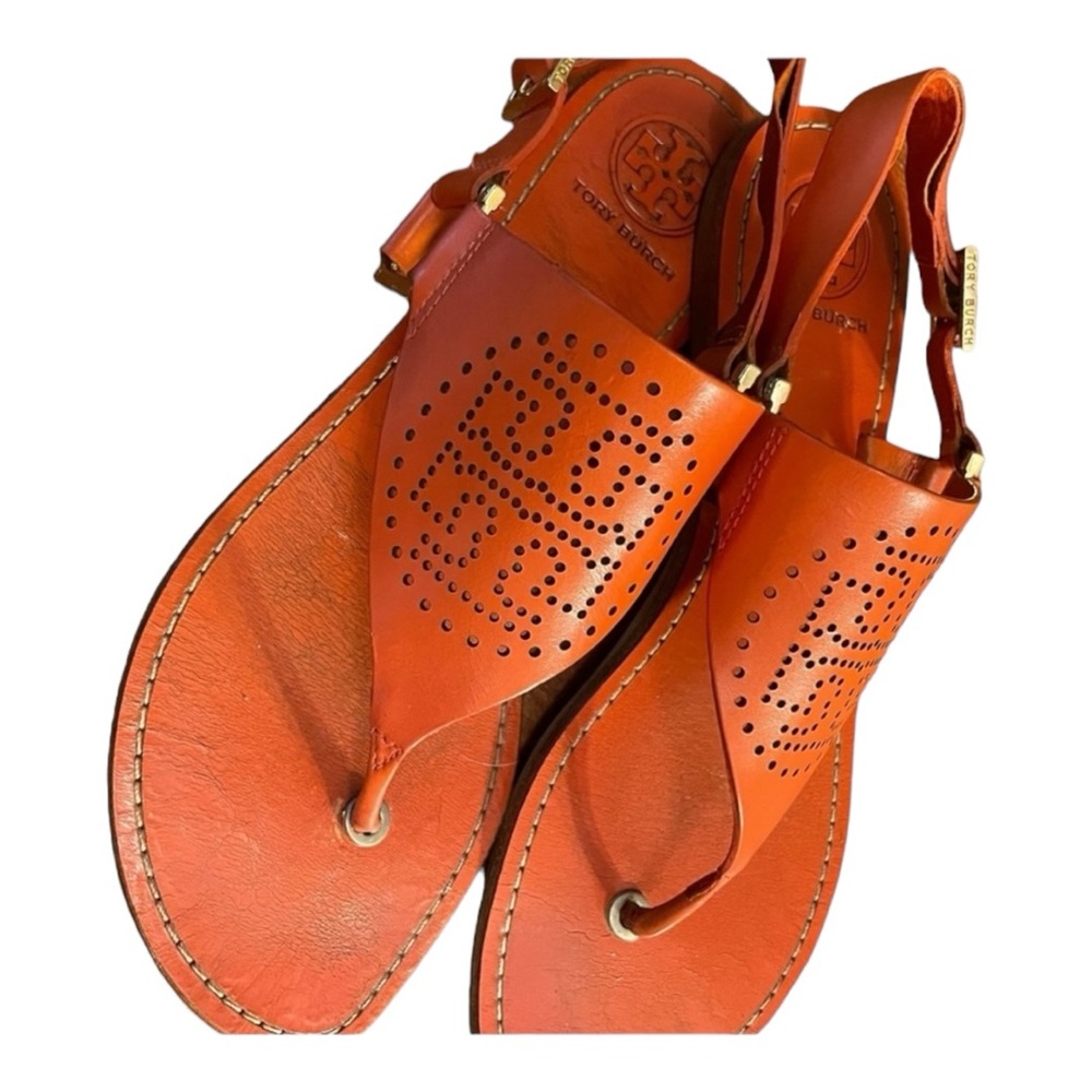 Tory Burch Women Carpi Preferred Logo
Leather Thong Sandals Size 8 - Picture 5 of 9